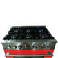 Forno 36-Inch Galiano Dual Fuel Range with 6 Gas Burners and 240v Electric Oven in Stainless Steel with Red Door (FFSGS6156-36RED)