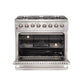 Forno 36-Inch Galiano Dual Fuel Range with 6 Gas Burners, 240v Electric Convection Oven (FFSGS6156-36)