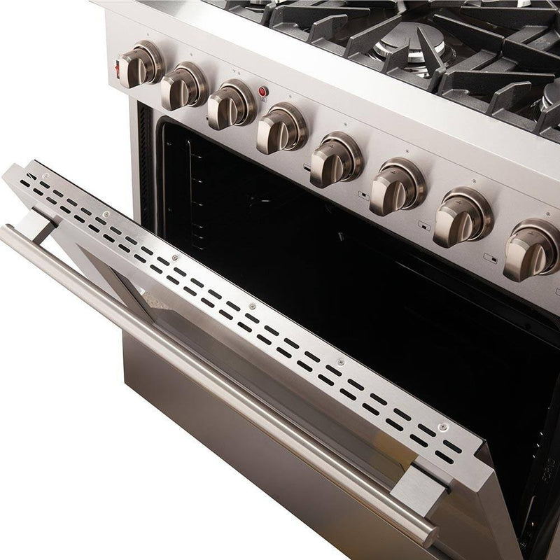 Forno 36-Inch Galiano Dual Fuel Range with 6 Gas Burners, 240v Electric Convection Oven (FFSGS6156-36)
