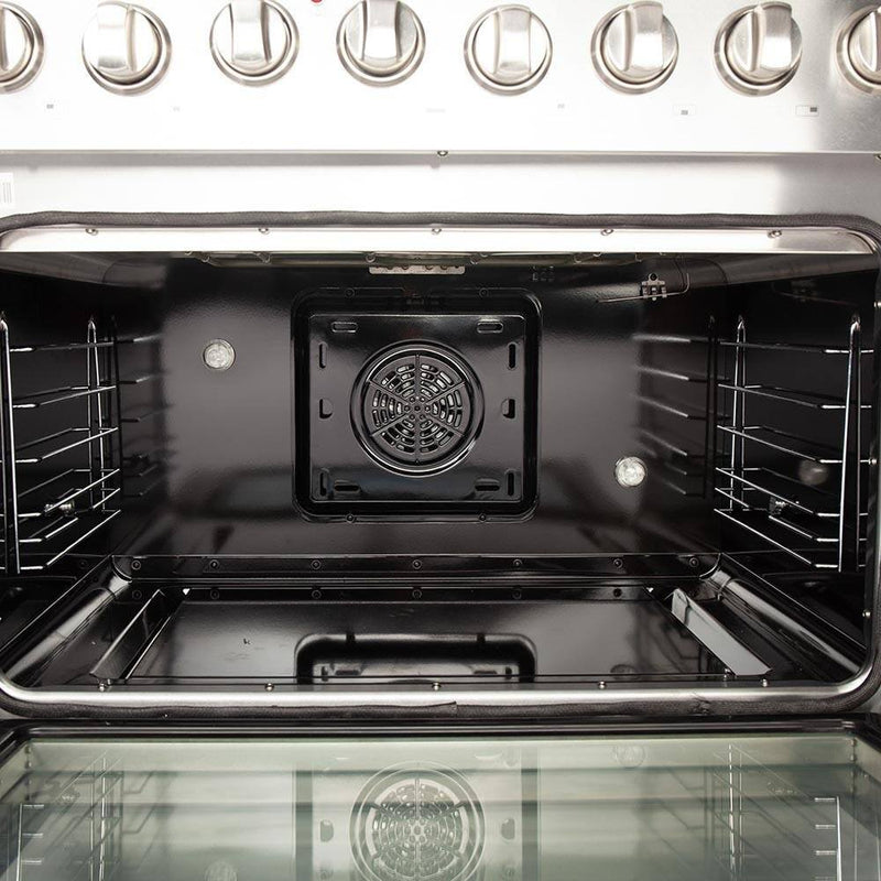 Forno 36-Inch Galiano Dual Fuel Range with 6 Gas Burners, 240v Electric Convection Oven (FFSGS6156-36)