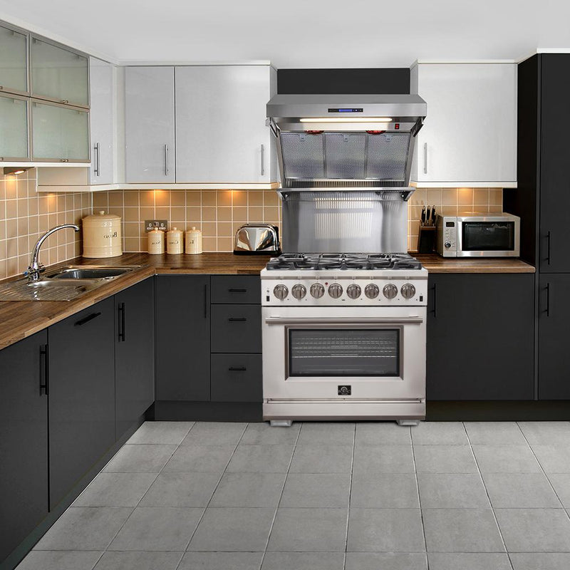 Forno Galiano 36-Inch  Gas Range with 6 Burners and Gas Convection Oven (FFSGS6244-36)