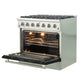 Forno 36-Inch Galiano Gas Range with 6 Gas Burners and Convection Oven in Stainless Steel with Black Door (FFSGS6244-36BLK)