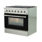 Forno 36-Inch Galiano Gas Range with 6 Gas Burners and Convection Oven in Stainless Steel with Black Door (FFSGS6244-36BLK)