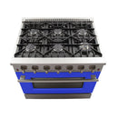 Forno 36-Inch Galiano Gas Range with 6 Gas Burners and Convection Oven in Stainless Steel with Blue Door (FFSGS6244-36BLU)