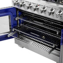 FORNO 36-Inch Capriasca Gas Range with 6 Burners, 120,000 BTUs, & French Door Gas Oven in Stainless Steel - FFSGS6460-36