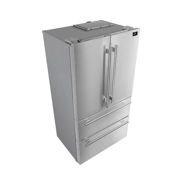 FORNO 2-Piece Appliance Package- 30-Inch Gas Range and 36-Inch French Door Refrigerator in Stainless Steel FBDL-020-02-US