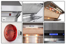 Forno 36-Inch Wall Mount Range Hood with Red Light Warmer, Shelf/Backsplash, and 1200 CFM Motor (FRHWM5029-36HB)