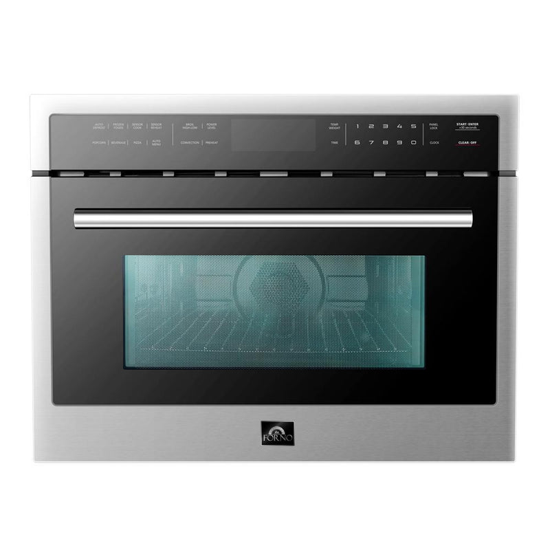 Forno 4-Piece Appliance Package - 48-Inch Gas Range, Refrigerator, Microwave Oven, & 3-Rack Dishwasher in Stainless Steel