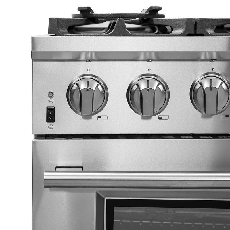 Forno 4-Piece Pro Appliance Package - 36-Inch Dual Fuel Range, Refrigerator, Microwave Drawer, & 3-Rack Dishwasher in Stainless Steel