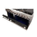 Forno 48-Inch Capriasca Gas Range with 8 Gas Burners and Convection Oven in Stainless Steel with Black Door (FFSGS6260-48BLK)