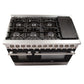 Forno 48-Inch Galiano Dual Fuel Range with 8 Gas Burners and 240v Electric Oven in Stainless Steel with Black Door (FFSGS6156-48BLK)