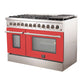 Forno 48-Inch Galiano Dual Fuel Range with 8 Gas Burners and 240v Electric Oven in Stainless Steel with Door (FFSGS6156-48RED)