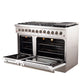 Forno 48-Inch Galiano Dual Fuel Range with 8 Gas Burners and 240v Electric Oven in Stainless Steel with White Door (FFSGS6156-48WHT)