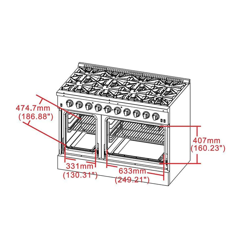 Forno 2-Piece Appliance Package - 48-Inch Gas Range  & 60-Inch Pro-Style Refrigerator in Stainless Steel