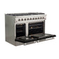 Forno 48-Inch Galiano Gas Range with 8 Gas Burners and Convection Oven in Stainless Steel with Black Door (FFSGS6244-48BLK)