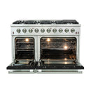 Forno 48-Inch Galiano Gas Range with 8 Gas Burners and Convection Oven in Stainless Steel with Black Door (FFSGS6244-48BLK)