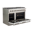 Forno 48-Inch Galiano Gas Range with 8 Gas Burners and Convection Oven in Stainless Steel with White Door (FFSGS6244-48WHT)