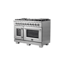 FORNO 48-Inch Capriasca Dual Fuel Range with 8 Gas Burners, 160,000 BTUs & French Door Electric Oven in Stainless Steel - FFSGS6387-48