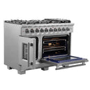FORNO 48-Inch Capriasca Gas Range with 8 Burners, 160,000 BTUs, & French Door Gas Oven in Stainless Steel - FFSGS6460-48