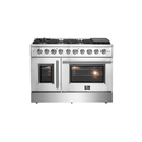 Forno 48-Inch Galiano Gas Range with 8 Gas Burners, 107,000 BTUs, & French Door Gas Oven in Stainless Steel FFSGS6444-48