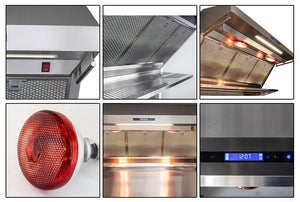 Forno 48-Inch Wall Mount Range Hood with Red Light Warmer, Shelf/Backsplash, and 1200 CFM Motor (FRHWM5029-48HB)