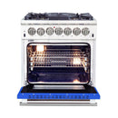FORNO Capriasca - Titanium Professional 30" Freestanding Dual Fuel 240V Electric Colored Door Oven Range FFSGS6187-30