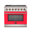 FORNO Capriasca - Titanium Professional 36" Freestanding Colored Door Gas Range FFSGS6260-36
