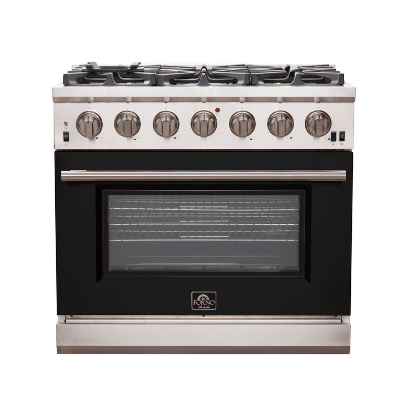 FORNO Capriasca - Titanium Professional 36" Freestanding Colored Door Gas Range FFSGS6260-36