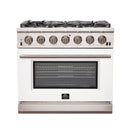 FORNO Capriasca - Titanium Professional 36" Freestanding Colored Door Gas Range FFSGS6260-36