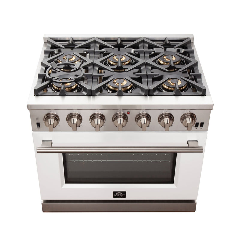 FORNO Capriasca - Titanium Professional 36" Freestanding Colored Door Gas Range FFSGS6260-36