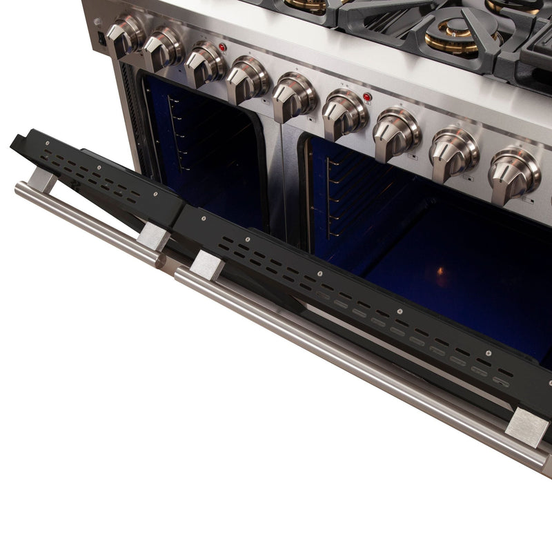 FORNO Capriasca - Titanium Professional 48" Freestanding Colored Door Gas Range FFSGS6260-48WHT