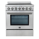 Forno Espresso 30" 4.38 cu. ft. Freestanding Electric Range in Stainless Steel, FFSEL6011-30