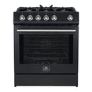 Forno Espresso 30” Gas Range in Stainless Steel with Silver Handles, FFSGS1116-30