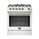 Forno Espresso 30” Gas Range in Stainless Steel with Silver Handles, FFSGS1116-30