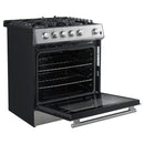 Forno Espresso 30” Gas Range in Stainless Steel with Silver Handles, FFSGS1116-30