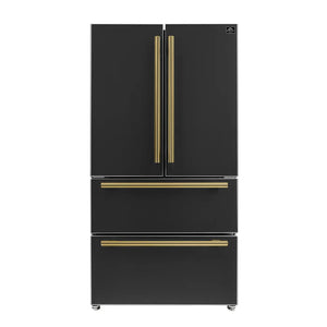 FORNO Espresso Moena 36-inch French Door Refrigerator in Black, 19.2 Cu.ft 