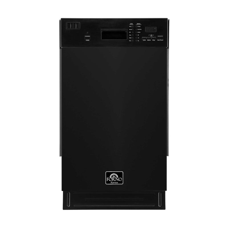 FORNO Espresso Polo 18" Built-in Dishwasher in Black, FDWBI8041-18BLK
