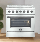 FORNO Galiano 36-Inch Electric Range with Convection Oven in Stainless Steel - FFSEL6083-36