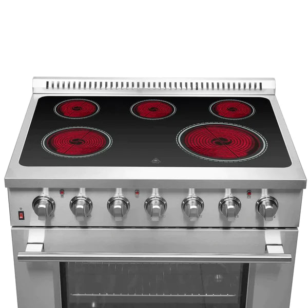 FORNO Galiano 36-Inch Electric Range with Convection Oven in Stainless Steel - FFSEL6083-36