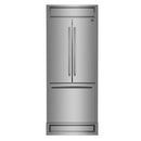 Forno Gallipoli 30-Inch French Door Refrigerator with 17.5 cu.ft. Capacity and Decorative Grill in Stainless Steel FFFFD1974-35MG