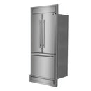 Forno Gallipoli 30-Inch French Door Refrigerator with 17.5 cu.ft. Capacity and Decorative Grill in Stainless Steel FFFFD1974-35MG