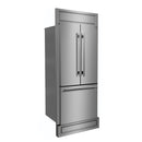 Forno Gallipoli 30-Inch French Door Refrigerator with 17.5 cu.ft. Capacity and Decorative Grill in Stainless Steel FFFFD1974-35MG