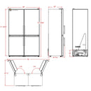 FORNO Guardia 46.8-Inch 21.6 cu.ft. Side-by-Side Bottom Freezer Refrigerator in Stainless Steel 
