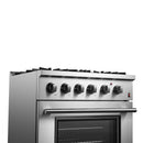 FORNO Marco 30" 4.32 cu. ft. Dual Fuel Range in Stainless Steel with 4 Sealed Burners, FFSGS6197-30