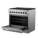 FORNO Marco 36" 5.36 cu. ft. Dual Fuel Range in Stainless Steel with 6 Sealed Burners, FFSGS6197-36