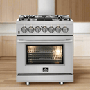 FORNO Massimo 30-Inch Freestanding Dual Fuel Range in Stainless Steel - FFSGS6125-30