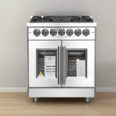 FORNO Massimo 30-Inch Freestanding French Door Dual Fuel Range in Stainless Steel - FFSGS6325-30