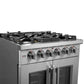 FORNO Massimo 30-Inch Freestanding French Door Gas Range in Stainless Steel - FFSGS6439-30