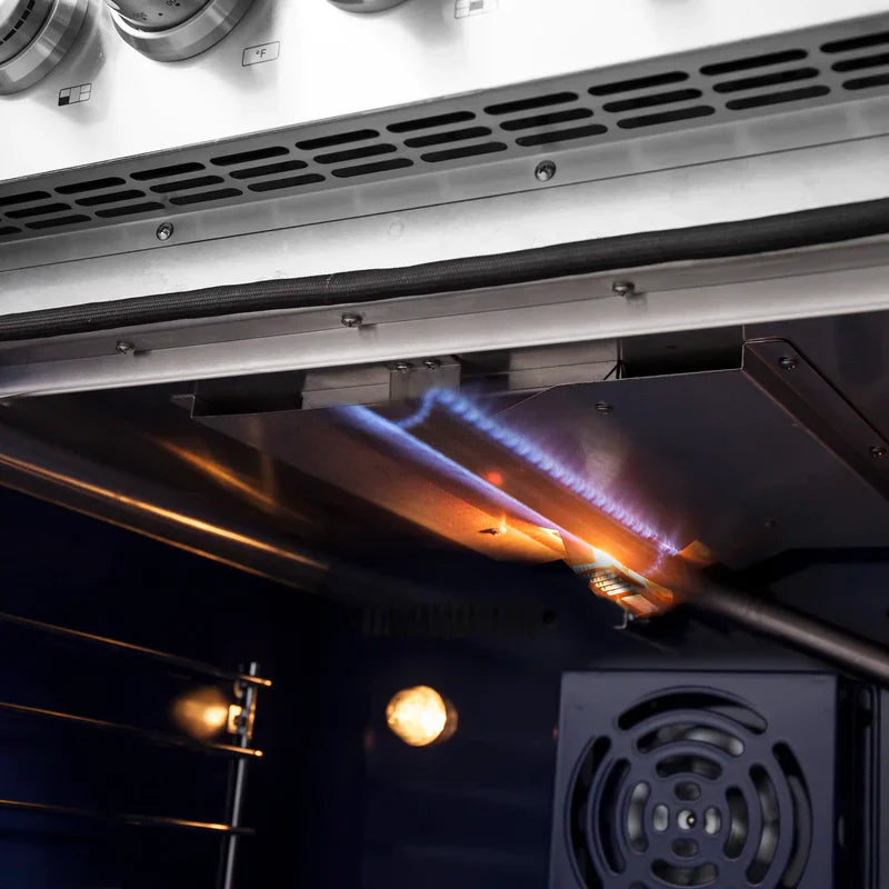 FORNO Massimo 30-Inch Freestanding French Door Gas Range in Stainless Steel - FFSGS6439-30