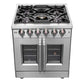 FORNO Massimo 30-Inch Freestanding French Door Gas Range in Stainless Steel - FFSGS6439-30